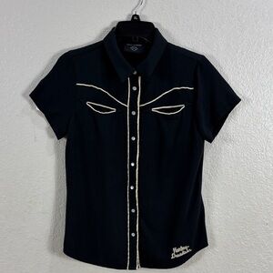 Harley-Davidson ,size S,Black and White Button-Up Shirt